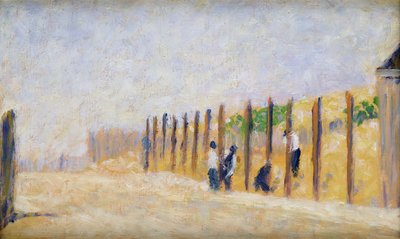 Empurrando os pólos, c.1882 de Georges Pierre Seurat