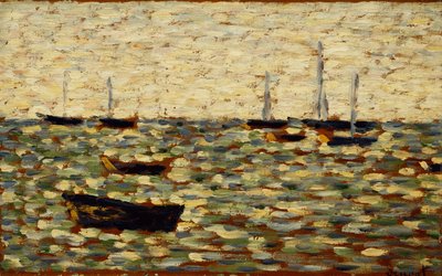 O mar em Grandcamp; La Mer a Grandcamp, 1885 de Georges Pierre Seurat