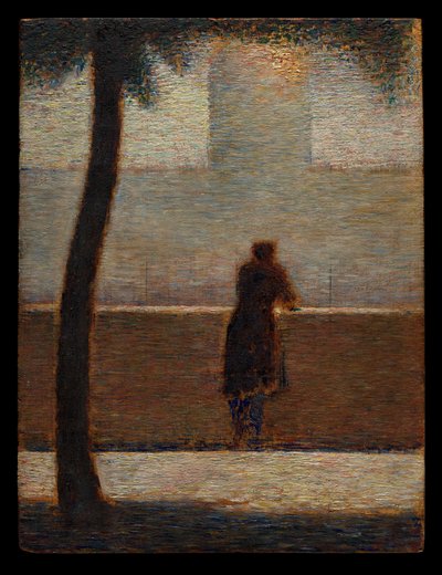 Um homem apoiado num parapeito de Georges Seurat