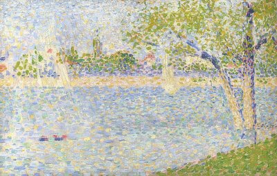 O Sena visto do Grande Jatte. 1888 de Georges Seurat
