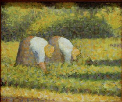 Camponeses no trabalho de Georges Seurat