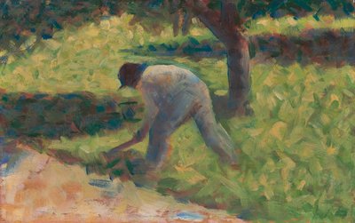 Camponês com uma enxada, c.1882 de Georges Seurat
