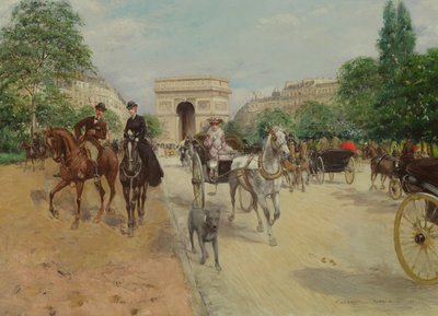 Cavaleiros e Carruagens na Avenida da Madeira, 1910 de Georges Stein