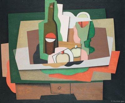 Ainda vida em uma mesa; Ainda vida em uma mesa, 1925 de Georges Valmier