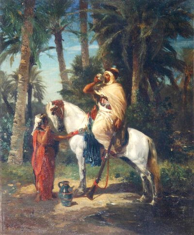 Um Cavaleiro Parado (óleo sobre tela) de Georges Washington
