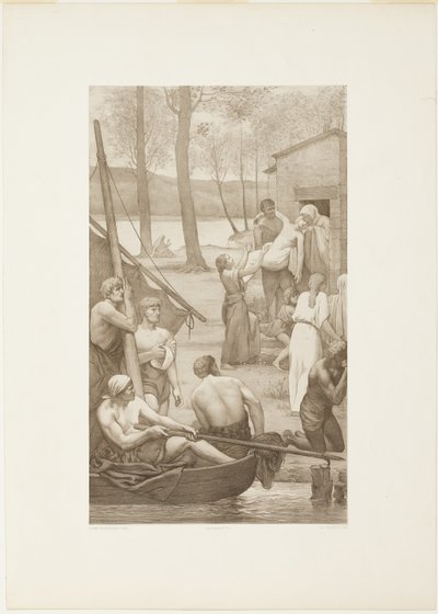 Vida Pastoral de Santa Genoveva (painel esquerdo) de Georges William Thornley
