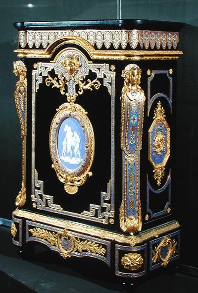 Aparador, c.1855 (ébano, bronze e esmalte pintado) de Georges and Legost Achille (fl.1855) Monbro