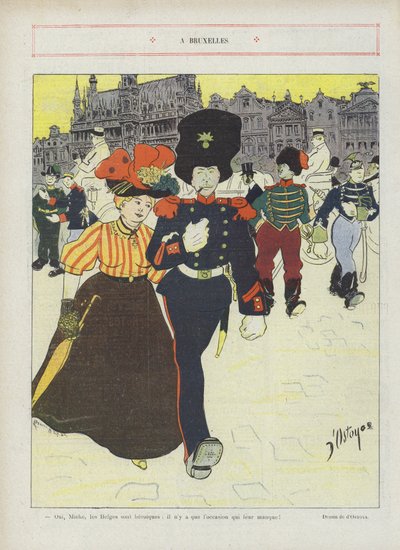 Em Bruxelas. Ilustração para Le Rire de Georges d 1878 1937 Ostoya