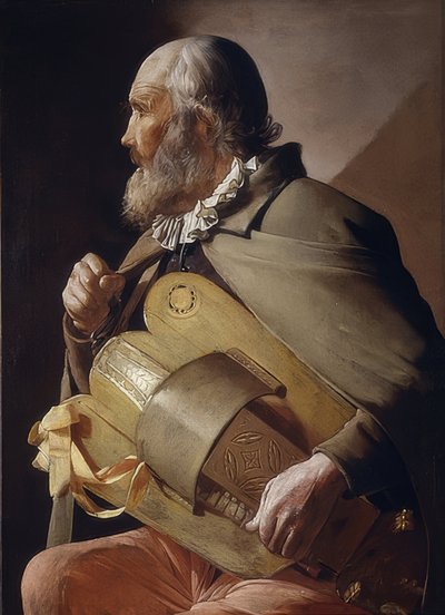 Jogador cego de cara feia. 1620-30 de Georges de La Tour
