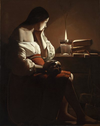 Georges de La Tour - A Madalena com a chama fumegante, cerca de 1635-37 de Georges de La Tour