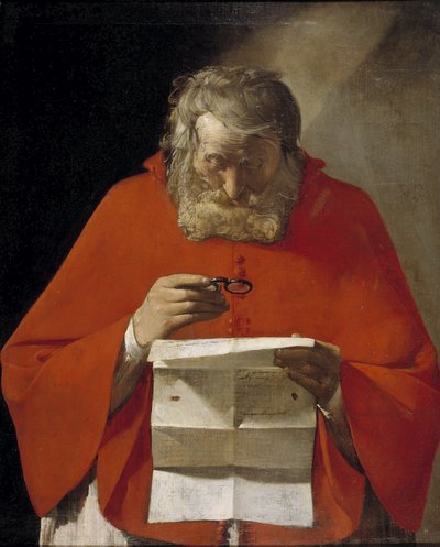 São Jerônimo lendo uma carta, ca. 1628-1629 de Georges de La Tour