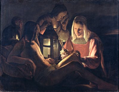St. Sebastian Tended por St. Irene e as mulheres santamente de Georges de La Tour
