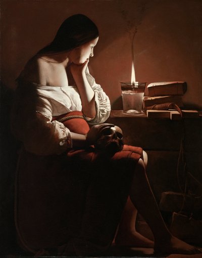 A Madalena com a chama fumegante de Georges de La Tour