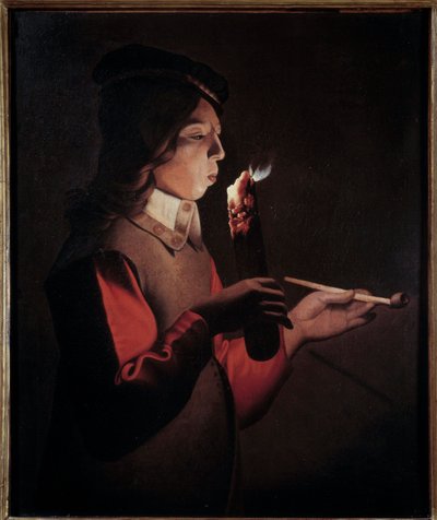 A Pintura do Jovem Fumante de Georges de La Tour (1593-1652) de Georges de La Tour