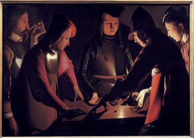 Jogadores de. Pintura de Georges De La Tour (1593-1652) de Georges de La Tour