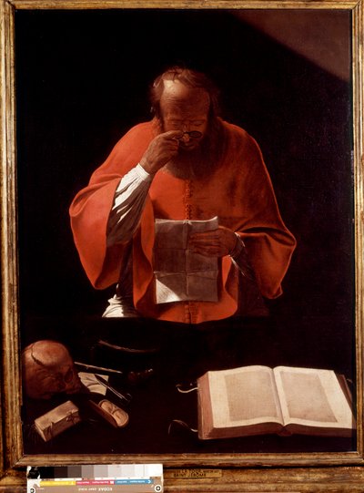 Representação de São Jerônimo lendo Pintura de Georges de la Tour de Georges de La Tour