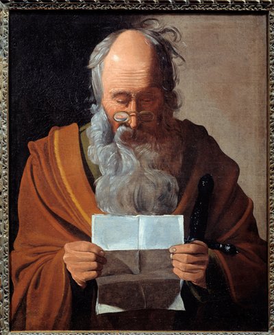 São Paulo. Retrato do apóstolo lendo uma carta. Pintura de Georges De La Tour (1593-1652) de Georges de La Tour
