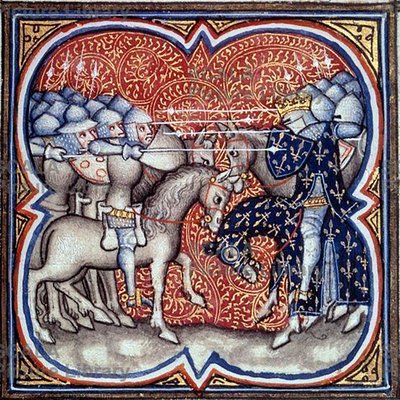 Carlos Martel em luta contra os sarracenos em Tours-Poitiers em 732, Grandes Crónicas de França (27408010460) de Georgia Levan Ramishvili from Tbilisi