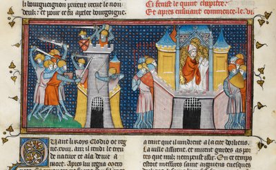 Os hunos saqueando Orleans, oração de Agnan, de Chroniques de France ou de St Denis, século XIV (22716441545) de Georgia Levan Ramishvili from Tbilisi