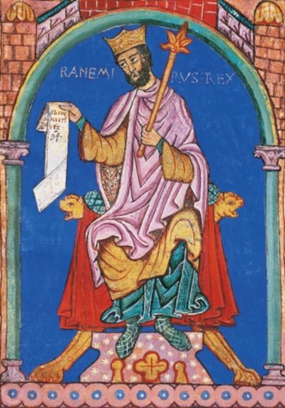 Rei Ramiro II de Leão, miniatura do Índice de Privilégios Reais, Espanha, século XII (21404317065) de Georgia Levan Ramishvili from Tbilisi