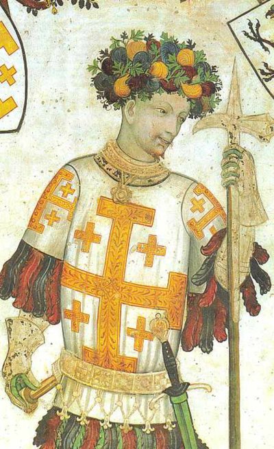 Manfred I de Saluzzo representado como Godofredo de Bouillon, fresco de Giacomo Jaquerio, 1420 (25958141210) de Georgia Levan Ramishvili from Tbilisi