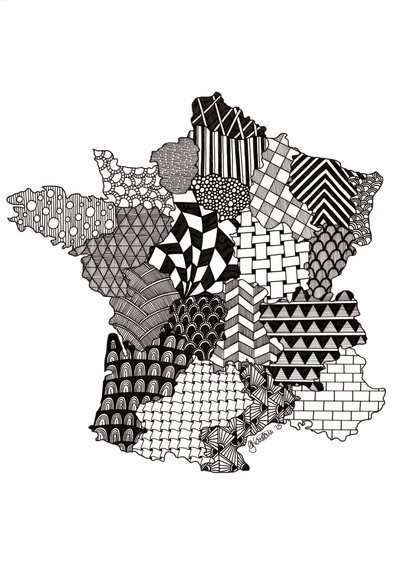 França, 2015 (tinta sobre cartão de bristol) de Georgina Naisbitt