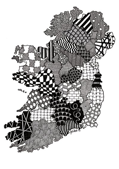 Irlanda, 2015 (tinta sobre cartão de bristol) de Georgina Naisbitt