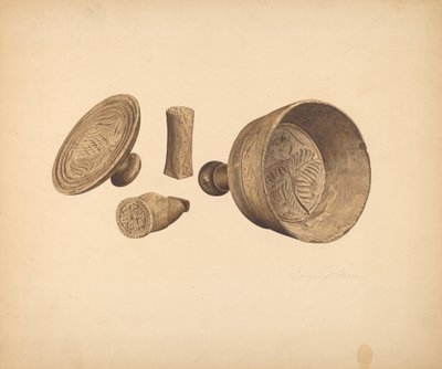 Impressão e molde de manteiga de Georgine E. Mason