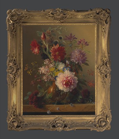 Natureza-morta floral com peónia de Georgius Jacobus Johannes van Os