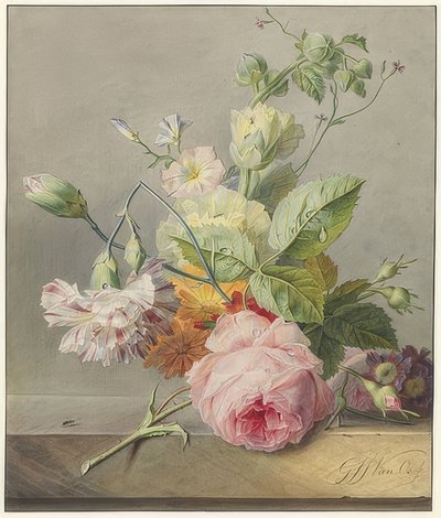 Ainda vida floral. Por volta de 1800-25 de Georgius Jacobus Johannes van Os