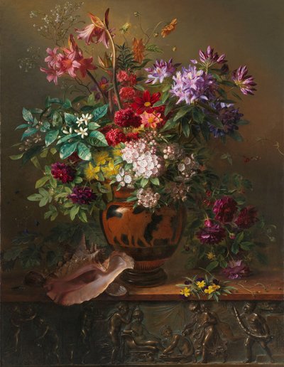 Natureza morta com flores em um vaso grego: alegoria da primavera Natureza morta com flores em um vaso grego: alegoria da primavera de Georgius Jacobus Johannes van Os