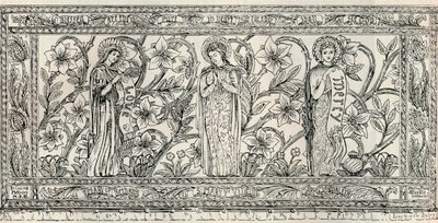 Pano branco branco do altar, igreja paroquial, Cheddleton, c1891 de Gerald Callcott Horsley