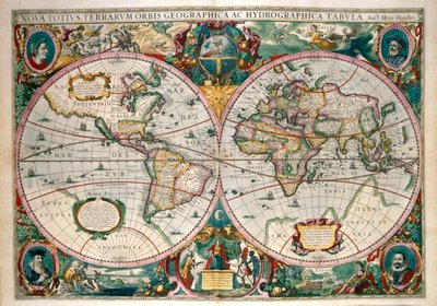 Mapa Mundial, Amesterdão 1633 de Gerard (after) Mercator