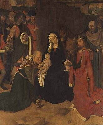 Adoração dos Reis Magos, c.1490 (óleo sobre tela) de Gerard David