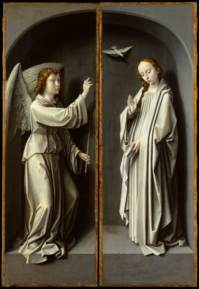 Arcanjo Gabriel, O Anunciador da Virgem, ca. 1510 de Gerard David