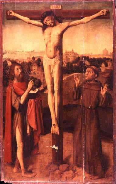 Cristo na cruz entre São João e São Francisco de Gerard David