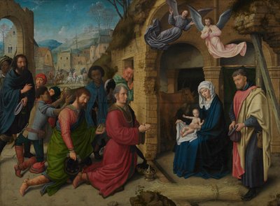 A Adoração dos Reis Magos (cópia inspirada em Hugo van der Goes) de Gerard David