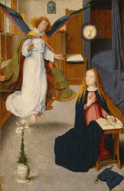 A Anunciação, c.1490 (óleo sobre painel de carvalho) de Gerard David