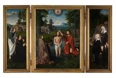 O Baptismo de Cristo, c.1502-08 (óleo sobre painel) de Gerard David