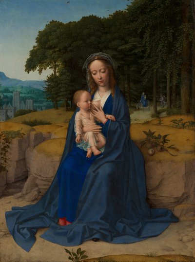 O resto da fuga para o Egito, ca. 1512-15. de Gerard David