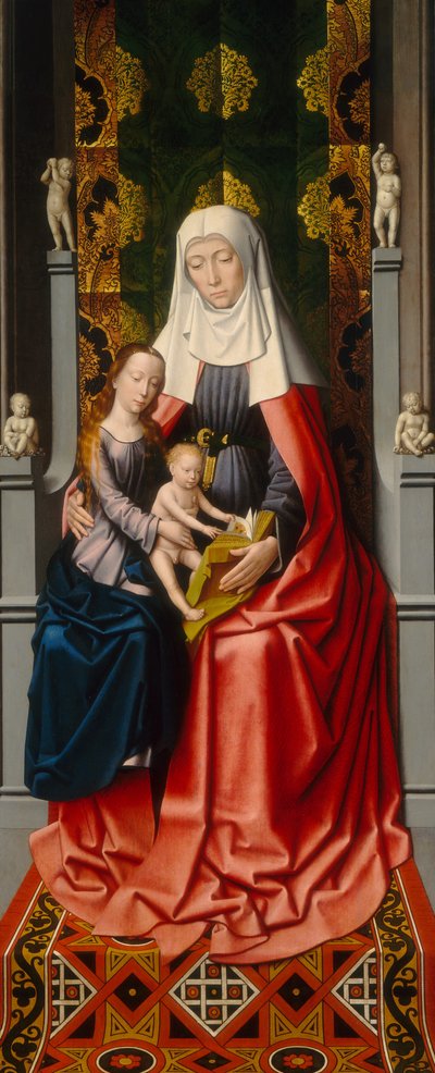 O Retábulo de Santa Ana: Santa Ana com a Virgem e o Menino [painel do meio], c. 15001520. de Gerard David