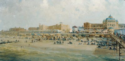Um dia de Verão na praia de Scheveningen junto ao Kurhaus (óleo sobre tela) de Gerard Delfgaauw