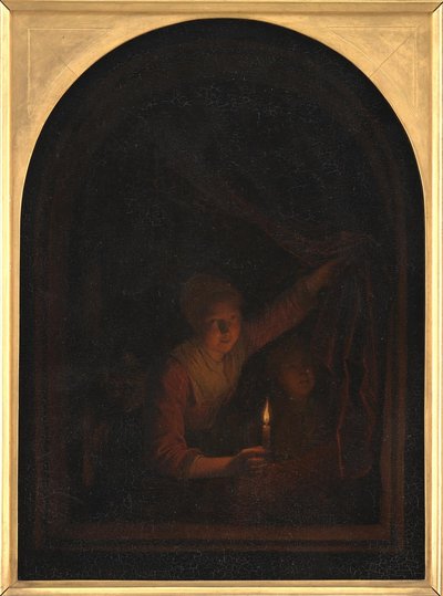 menina com vela de Gerrit Dou
