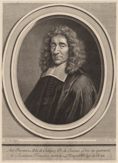 Antoine Furetière de Gerard Edelinck after Gilbert de Seve