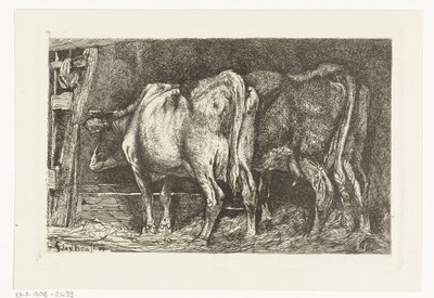 Duas vacas num comedouro de Gerard Jan Bos
