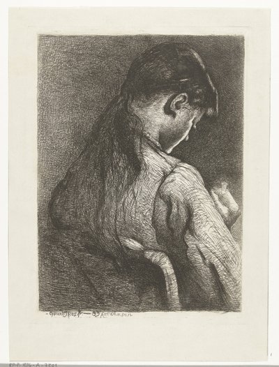 Menina sentada, vista de costas de Gerard Jan Bos