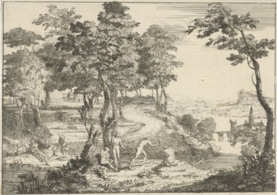 Paisagem com banhistas e pescadores de Gerard Melder