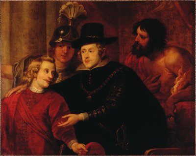 Filipe IV de Espanha 1605-1665 despedindo seu irmão Cardeal-Infante Fernando da Áustria 1609-1 de Gerard . Seghers