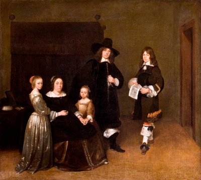 "Portrait de famille" (Retrato de uma família) Peinture de Gerard Ter Borch (ou Terburg) le jeune (1617-1681) - 1656 - Óleo sobre tela Dim 78x86,5 cm Hallwylska Museet, Estocolmo de Gerard ter Borch