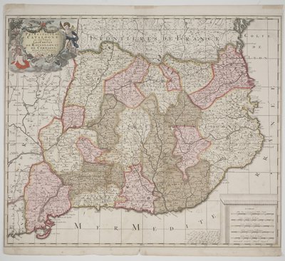 Principado da Catalunha, c.1702 (gravura colorida à mão) de Gerard Valck